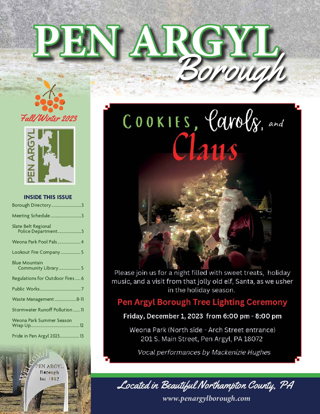 Thumbnail of the first page of 'Fall/Winter Newsletter 2023'